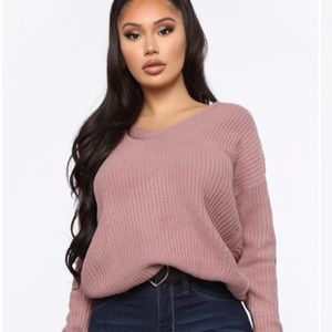 Fall Knit Sweater- Mauve